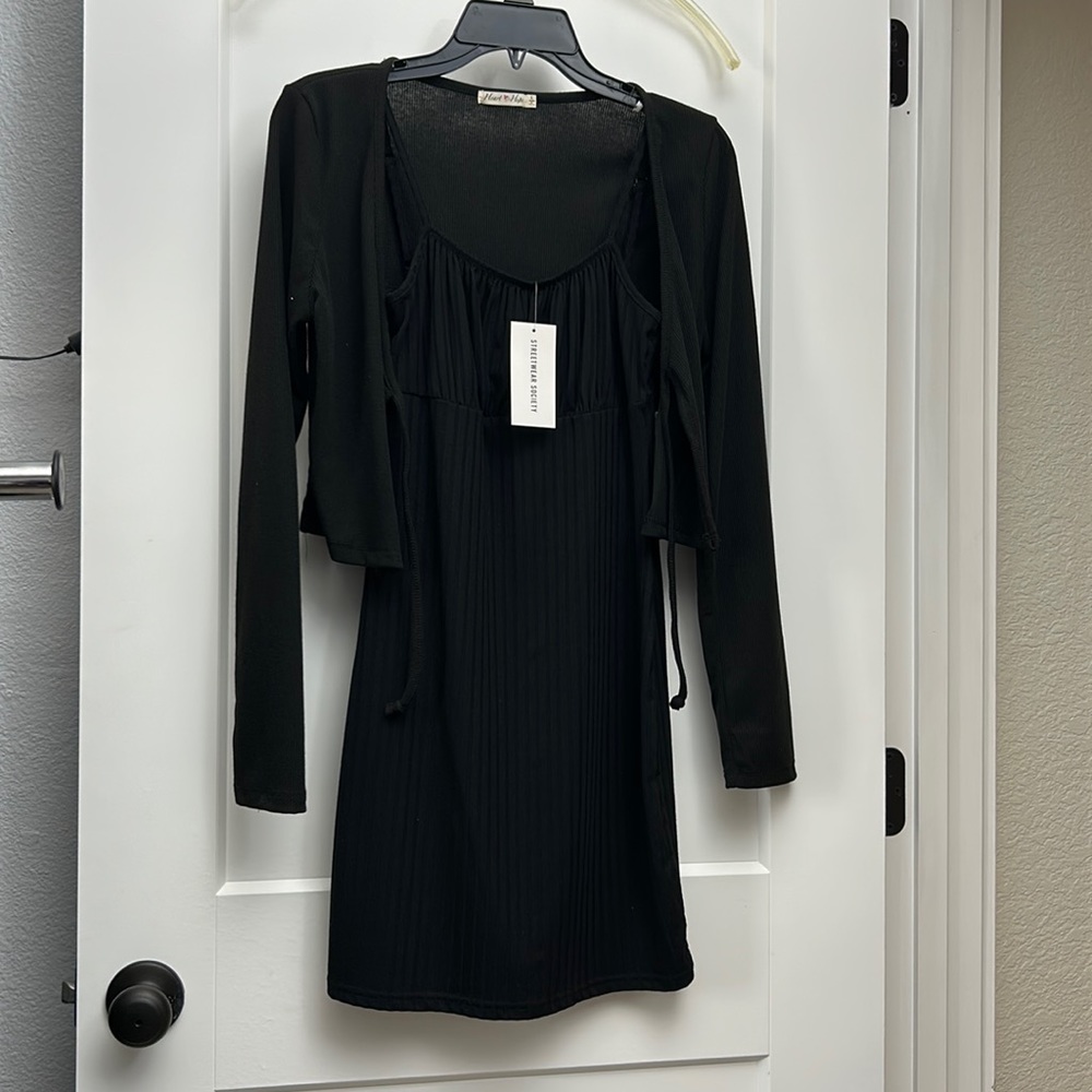 Off Brand, 2Piece, Black Mini-Dress